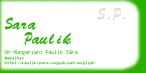 sara paulik business card
