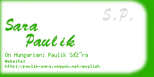 sara paulik business card